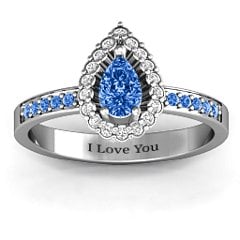 Pear Shaped Halo Ring