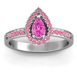 Pear Shaped Halo Ring
