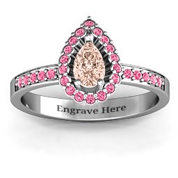 Pear Shaped Halo Ring