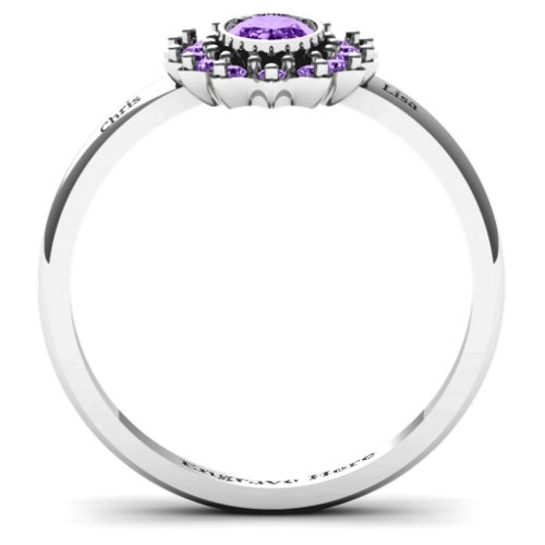 Starburst Ring – Sterling Silver with Amethyst and Amethyst Premium Zirconia