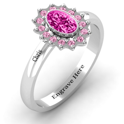 Starburst Ring – Sterling Silver with Pink Tourmaline and Fancy Pink Premium Zirconia