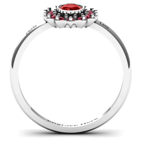 Starburst Ring – Sterling Silver with Garnet and Red Premium Zirconia