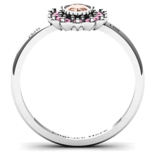 Starburst Ring – Sterling Silver with Morganite and Fancy Pink Premium Zirconia