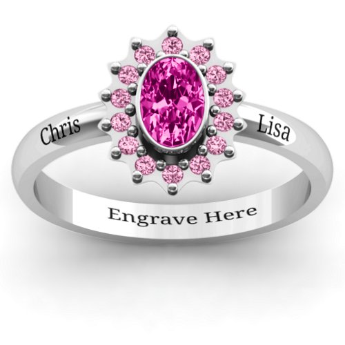 Starburst Ring – Sterling Silver with Pink Tourmaline and Fancy Pink Premium Zirconia