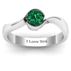 Fancy Solitaire Swirl Ring
