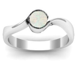 Fancy Solitaire Swirl Ring