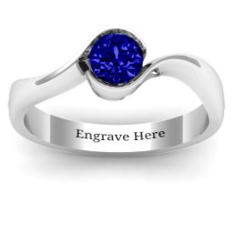 Fancy Solitaire Swirl Ring