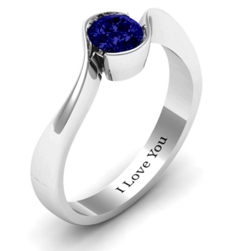 Fancy Solitaire Swirl Ring