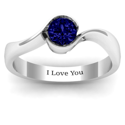 Fancy Solitaire Swirl Ring