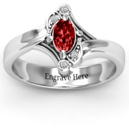 Fancy Oval Asymmetrical Ring