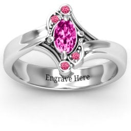 Fancy Oval Asymmetrical Ring