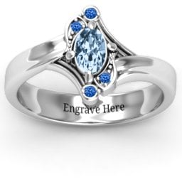 Fancy Oval Asymmetrical Ring