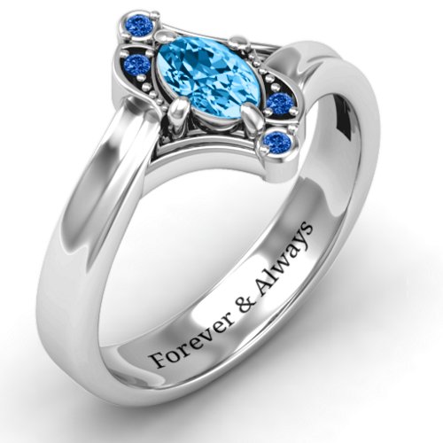 Fancy Oval Asymmetrical Ring