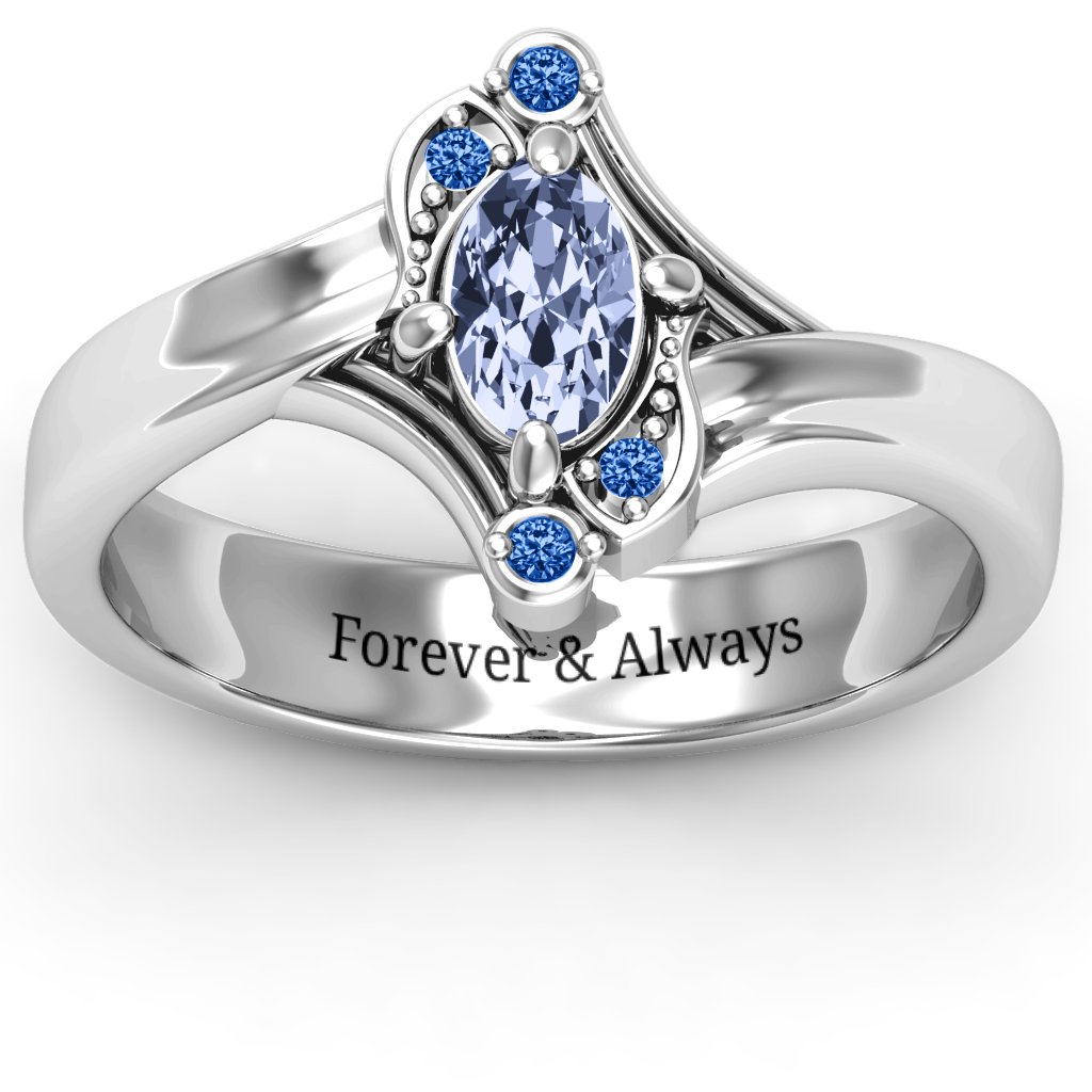 Fancy Oval Asymmetrical Ring