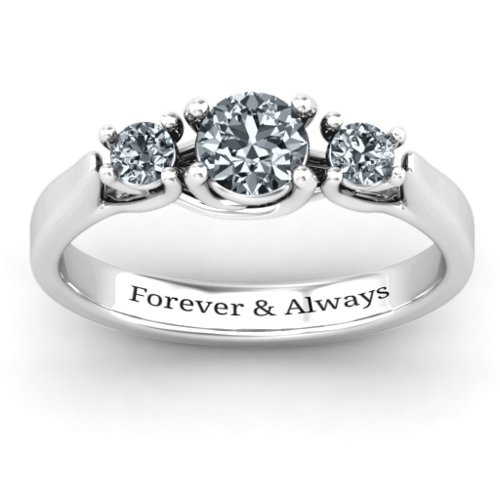 3-Stone Graduated Ring – Sterling Silver with Cubic Zirconia
