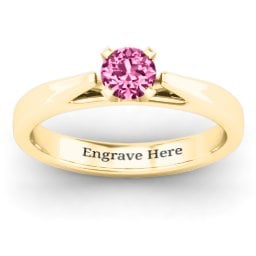 Ski Tip Solitaire Ring