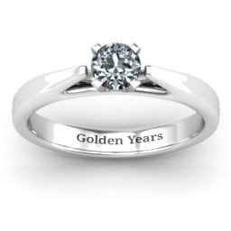 Ski Tip Solitaire Ring