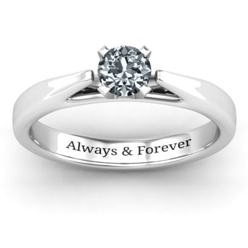 Ski Tip Solitaire Ring