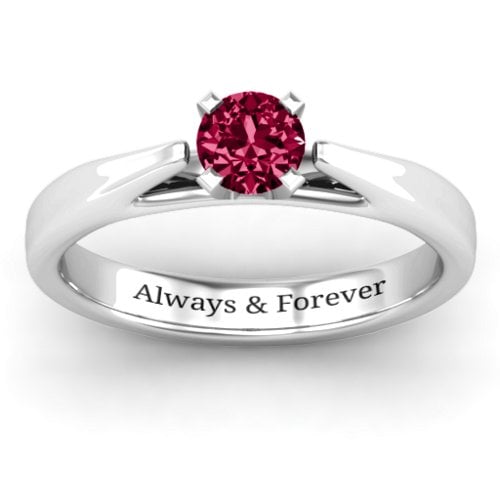 Ski Tip Solitaire Ring