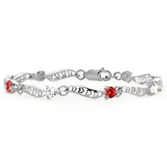 Embedded Hearts 1-8 Stones Bracelet