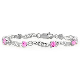 Embedded Hearts 1-8 Stones Bracelet