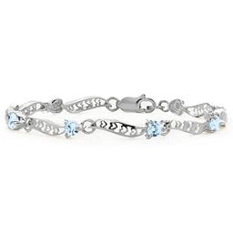 Embedded Hearts 1-8 Stones Bracelet