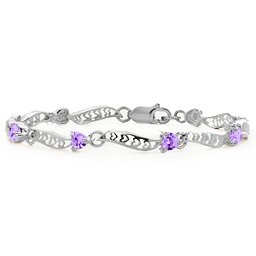 Embedded Hearts 1-8 Stones Bracelet