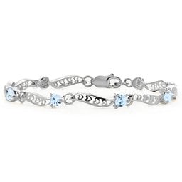 Embedded Hearts 1-8 Stones Bracelet