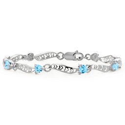 Embedded Hearts 1-8 Stones Bracelet