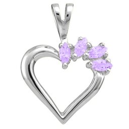 Heart Pendant with 2-7 Marquise