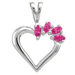 Heart Pendant with 2-7 Marquise