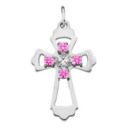 "Seraphim" Angel Birthstone Cross Pendant