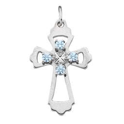 "Seraphim" Angel Birthstone Cross Pendant