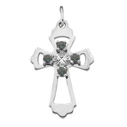 "Seraphim" Angel Birthstone Cross Pendant