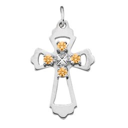 "Seraphim" Angel Birthstone Cross Pendant