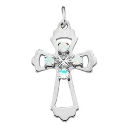 "Seraphim" Angel Birthstone Cross Pendant