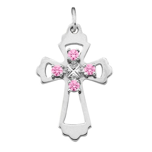 "Seraphim" Angel Birthstone Cross Pendant