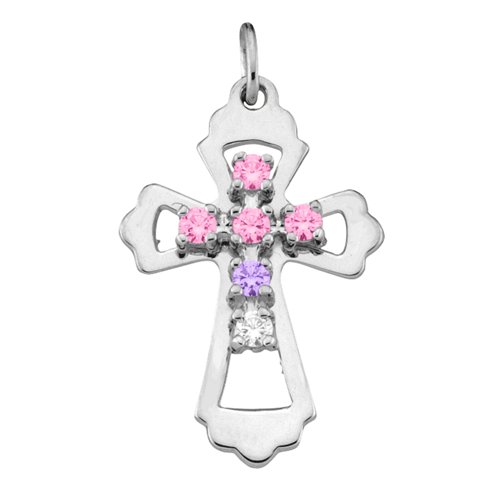 "Seraphim" Angel Birthstone Cross Pendant
