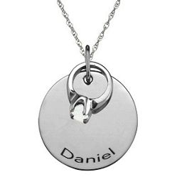 "Petit" Ring on Engraved Charm Pendant