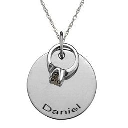 "Petit" Ring on Engraved Charm Pendant