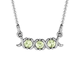 2-5 Stone Hugs and Kisses XOXO Pendant in 925 Sterling Silver with Peridot, Blue Sapphire, and Citrine