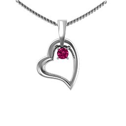Tilted Petit Heart Pendant
