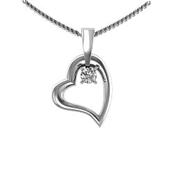 Tilted Petit Heart Pendant