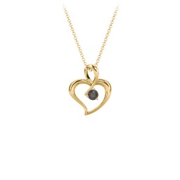 Twist Petit Heart Pendant in 18K Gold Plated Silver with Smokey Quartz