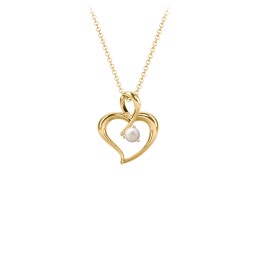 Twist Petit Heart Pendant in 18K Gold Plated Silver with Opal
