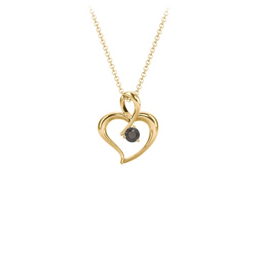 Twist Petit Heart Pendant – 18K Gold Plated Silver with Smokey Quartz