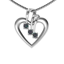 Triple Stone Heart Pendant