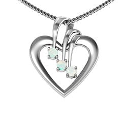 Triple Stone Heart Pendant