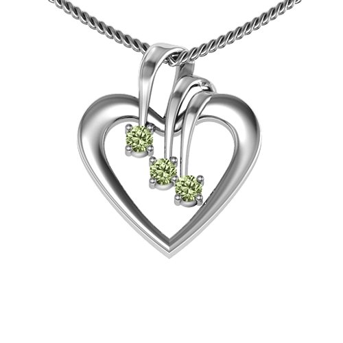 Triple Stone Heart Pendant