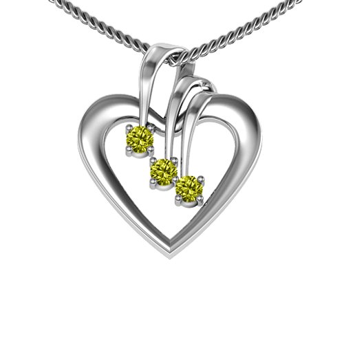 Triple Stone Heart Pendant